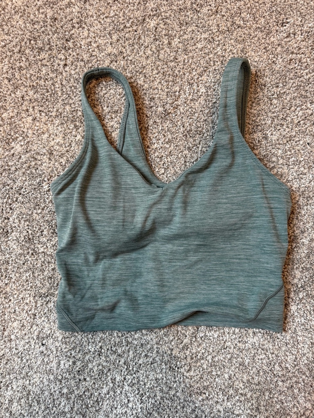 lululemon athletica Heathered Sage V‑Neck Ribbed Tank